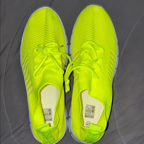 Bright Neon Yellow Sneakers - Picture 1 of 3